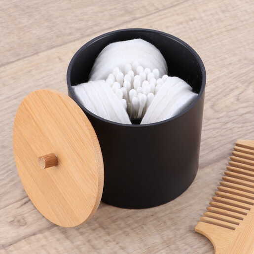 Tendance kutija za vatu  bath 7,5x10 cm bambus crna