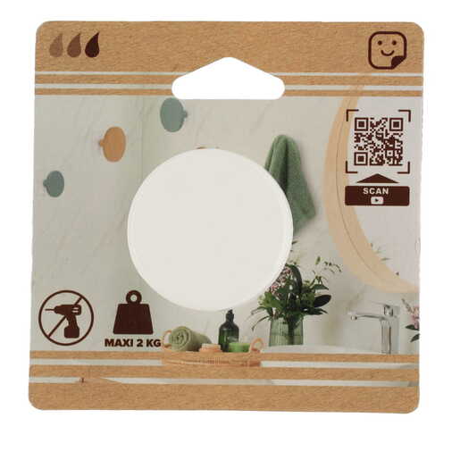 Tendance kukica samolepljiva 4,5cm bambus bela