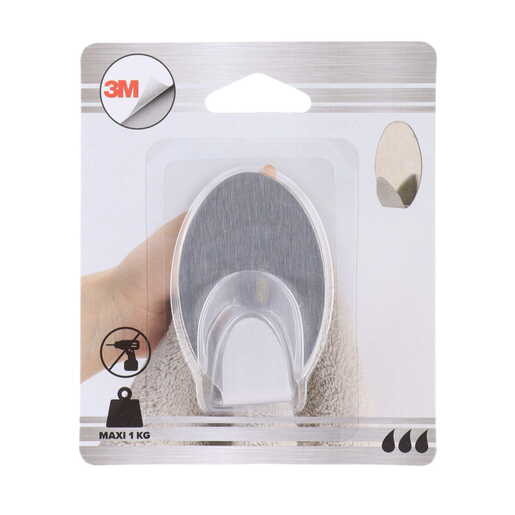 Tendance ovalna kukica 3m 4,5 x 3 x 7 metal hrom