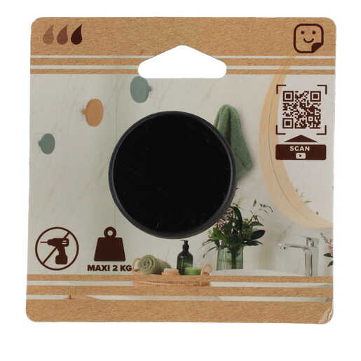 Tendance kukica samolepljiva 4,5cm bambus crna