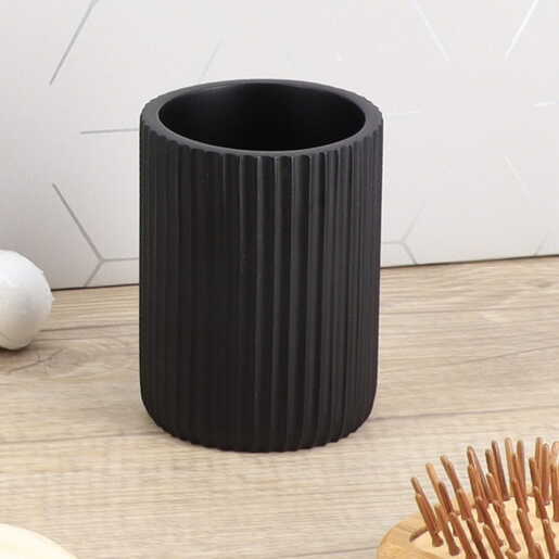 Tendance čaša za četkice 7x9,5 cm poliresin crna