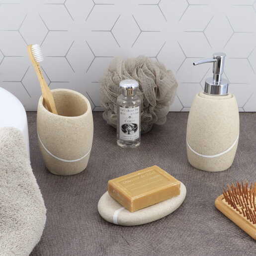 Tendance dozer za sapun stone effect 17x9.1x8.5 cm poliresin bež