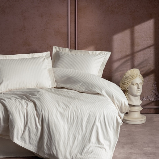 Dekordom Posteljina cb elegant stripe saten - ekru