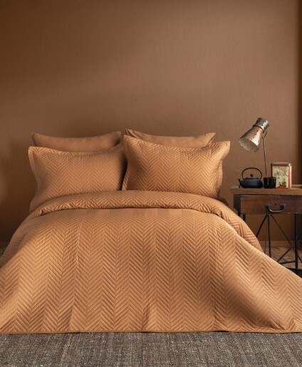 Dekordom Prekrivač set issimo double - simply satin - terra cota