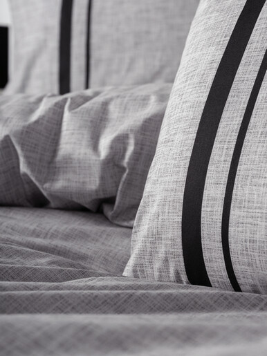 Dekordom Posteljina cb ranforce double - plain line - bitter gri/siyah