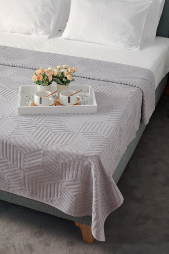 Dekordom Frotir prekrivač cube 145x200 - slate grey