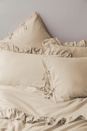 Dekordom Posteljina issimo popline double - natural fine - frill peach