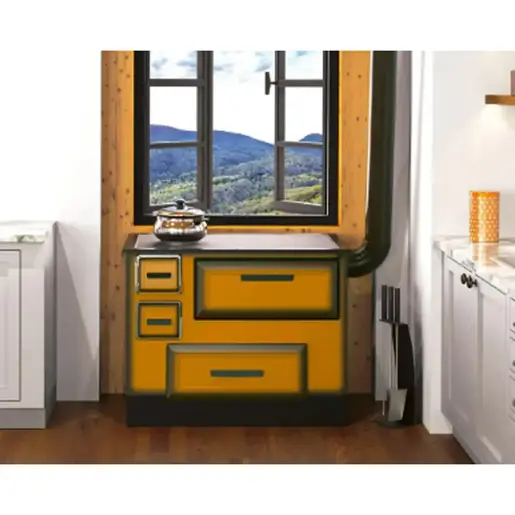 Alfa Plam šporet na čvrsto gorivo 55 DeluxeEco R L, braon, levi