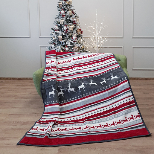 Dekordom Ćebe acrylic plus christmas 150x200 - raindeer grey sp1549a