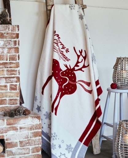 Dekordom Ćebe cotton christmas 200x230 - 22152-a - raindeer red