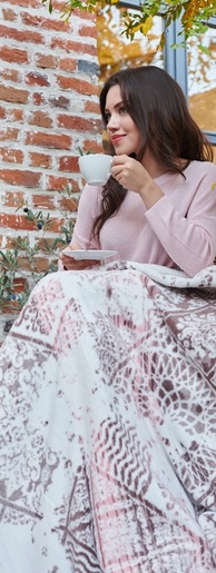 Dekordom Ćebe eco blanket 150x200 - 22136-c - white pink