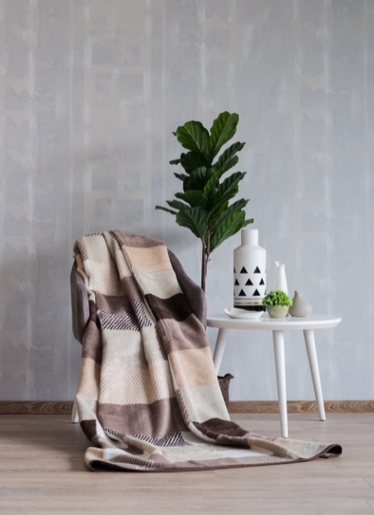 Dekordom Ćebe eco blanket 150x200 - 18108-a squares cream
