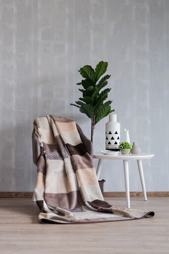 Dekordom Ćebe eco blanket 200x230 - 18108-c - squares cream