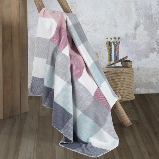 Dekordom Ćebe acrylic plus 150x200 - 24106-b - pink/blue square