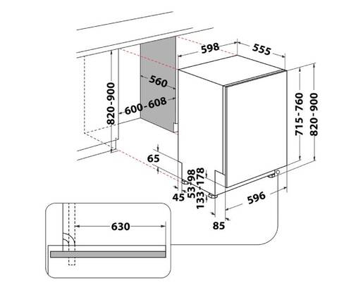 Whirlpool ugradna mašina za pranje sudova W7I HP40 L