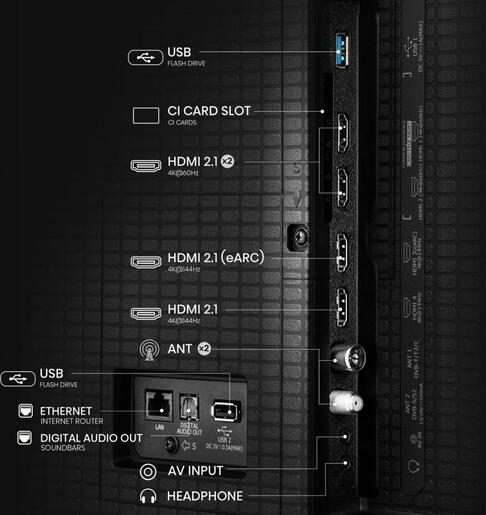 Hisense ULED Mini-LED TV 55" 55U7Q, 4K Ultra HD, VIDAA OS Smart TV, QLED Colour, 144Hz Game Mode PRO, Hi-View AI Engine, Ugrađeni sabvufer