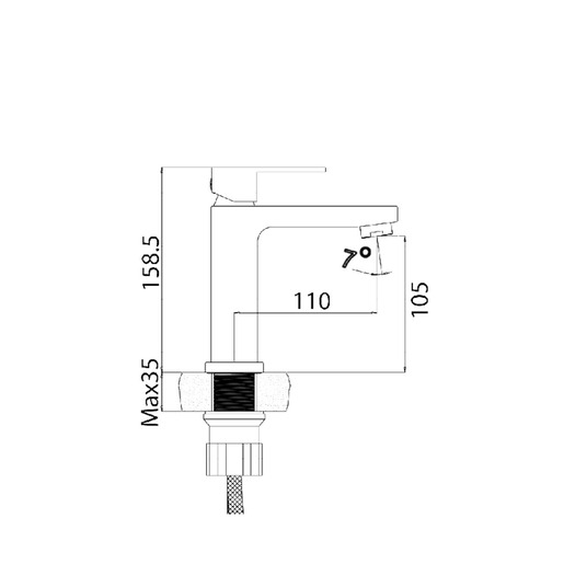 Aquabi AQUACUBE baterija za lavabo