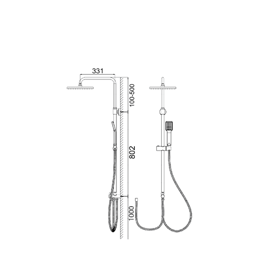 Aquabi Jednoručni usponski set tuša bez baterije SUNFLOWER