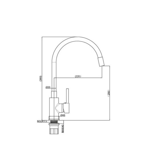 Aquabi Flexy Artist baterija za kuhinju Bela
