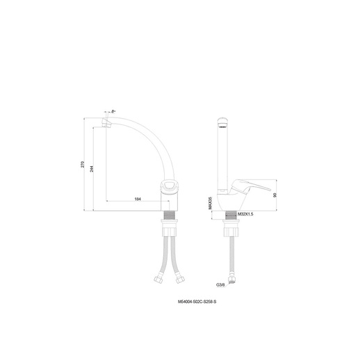 Aquabi ECO baterija za sudoperu stojeća labud