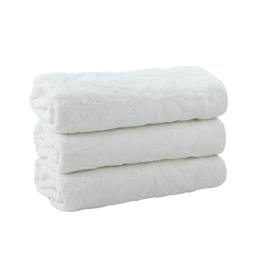 Dekordom Peškir flower set 3/1 - 50x90 3pcs - off white