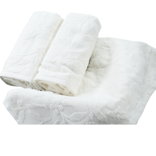 Dekordom Peškir flower set 3/1 - 50x90 3pcs - off white