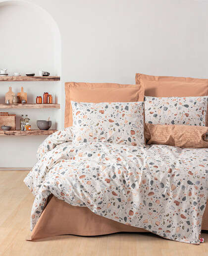 Dekordom Posteljina cb ranforce double - minimal - oniks karamel