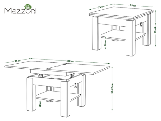 Multifunkcionalni Sto Cleo Beli 1650