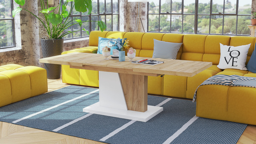 Multifunkcionalni Sto Grand Noir Zlatno-Beli 1646