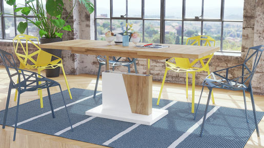 Multifunkcionalni Sto Grand Noir Zlatno-Beli 1646