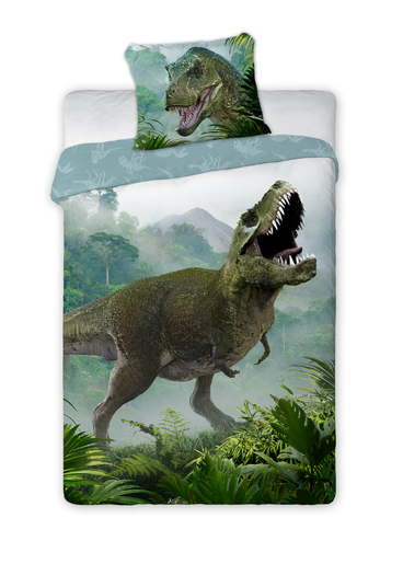Baloo Posteljina za decu Dino T-Rex  Zeleni 160x200+70x80cm