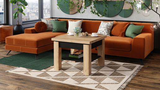 Multifunkcionalni Sto Cleo Craft Zlatno-Crni 1649