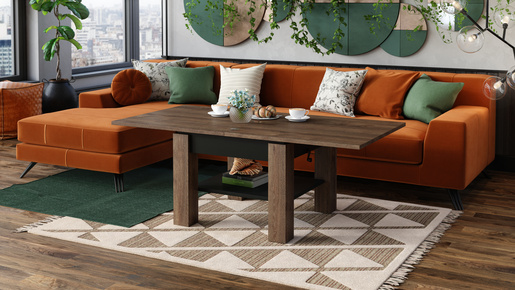 Multifunkcionalni Sto Cleo Braon-Crni 1647