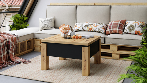 Multifunkcionalni Sto Oslo Hrast-Crni 1639