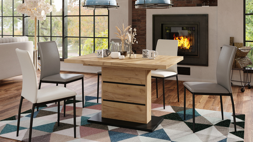 Piano Sto na Razvlačenje  Svetli Hrast-Crni 1629