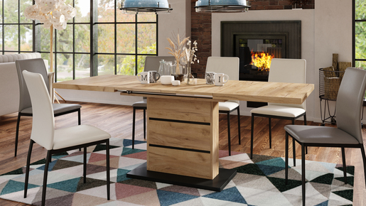 Piano Sto na Razvlačenje  Svetli Hrast-Crni 1629