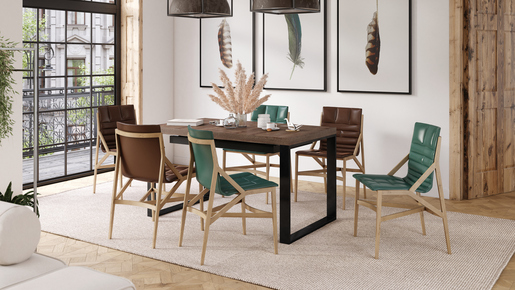 Avari Sto na Razvlačenje Braon Hrast-Crni 1633