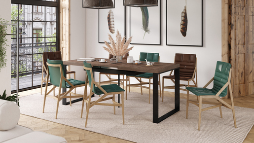 Avari Sto na Razvlačenje Braon Hrast-Crni 1633