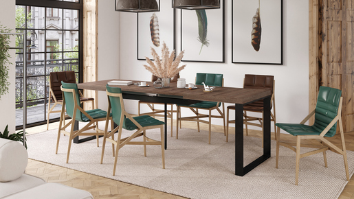 Avari Sto na Razvlačenje Braon Hrast-Crni 1633