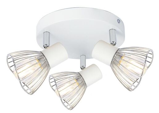 Fly Plafonska Lampa Bela Hrom 1 3x40W E14