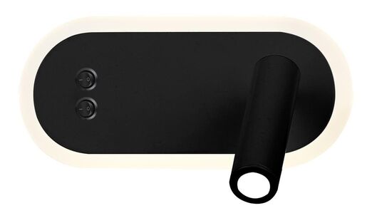 Miracle Zidna Lampa Crna Mat 6W+3W led4000K