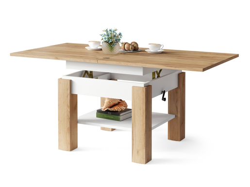 Multifunkcionalni Sto Cleo Craft Zlatno-Beli 1648