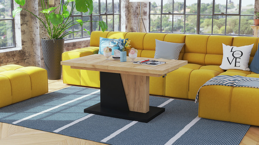 Multifunkcionalni Sto Grand Noir Craft Zlatno-Crni 1645