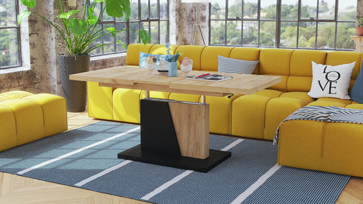 Multifunkcionalni Sto Grand Noir Craft Zlatno-Crni 1645