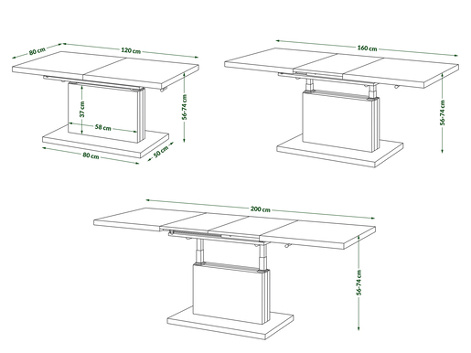 Multifunkcionalni Sto Aston Glossy Crni 1656