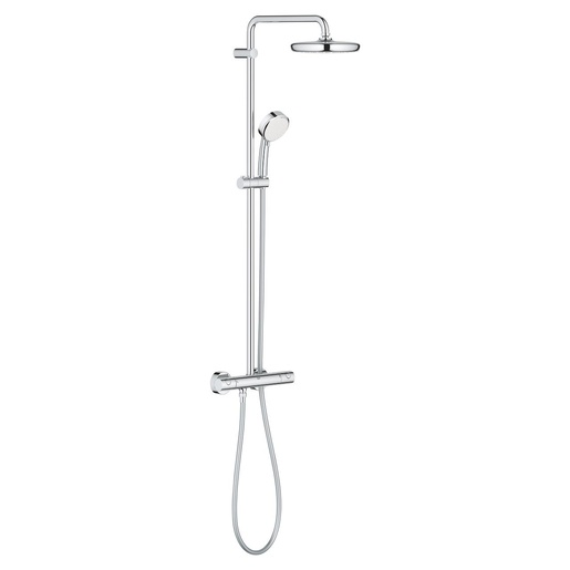 Grohe 27922001 Tempesta Cosmopolitan System 210 Chrome kompletni tuš sistem usponski sa termostatstkim mešačem i okruglim nadglavnim tušem