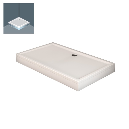 Kolpa San Flamenco White 80x120x4 tuš kada četvrtasta ugradna od sanitarnog akrila sa odlivom Ă90mm 785940