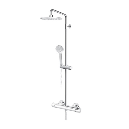 Rosan 1T37251 Stolz Thermo 220 Chrome kompletni tuš sistem termostatski sa ručnim tuš setom i okruglim nadglavnim tušem