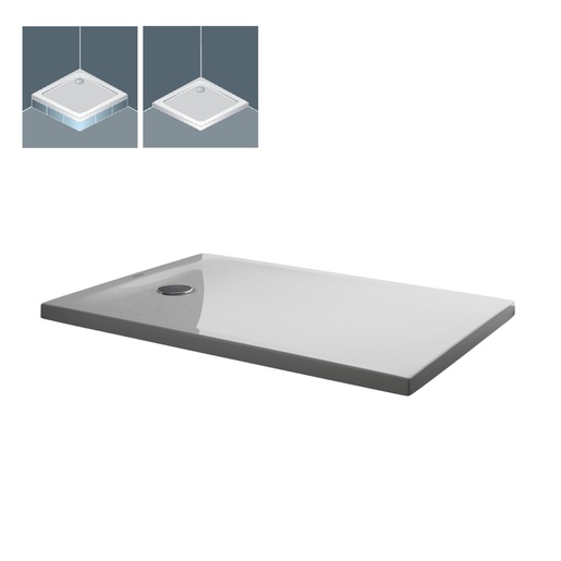 Kolpa San Evelin Tray Q White 90x120x5 tuš kada četvrtasta ugradna od sanitarnog akrila sa odlivom Ă90mm 593160