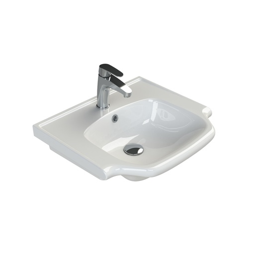 Turkuaz CeraStyle New Classic White umivaonik (lavabo) 55,5x47,5x5,5 konzolni sa rupom za bateriju i prelivom 81100U